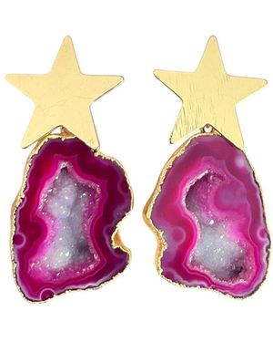 Magpie Rose North Star Earrings - Purple