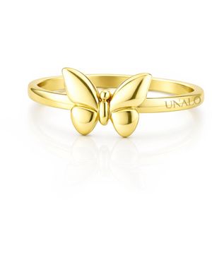 Unaloe Butterfly Ring Plated - Yellow