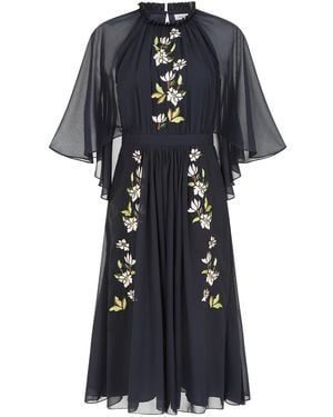 Frock and Frill Maeve Floral Embroidered Midi Dress - Black