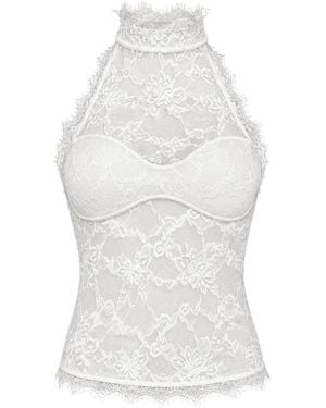 OW Collection Selah Lace Halter Top - White