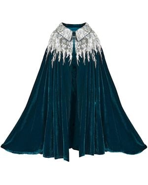 Mirayama The Sequin Feather Cape - Blue