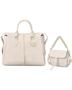 Mkf Collection - J'omor Neutrals Yareli Tote Bag With Mini Bag- Two-Piece Set - Natural