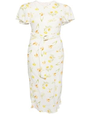 We Are Kindred Juliet Belt Midi Dress - Metallic