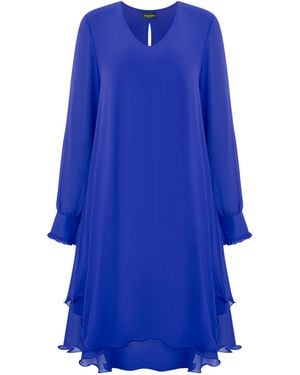 James Lakeland Long Sleeve Royal Wave Hem Dress - Blue
