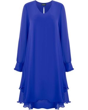 James Lakeland Long Sleeve Royal Wave Hem Dress - Blue