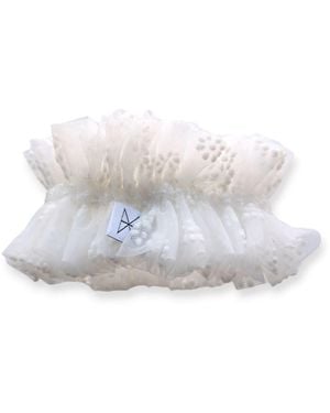 Kathy C Vang Daisy Scrunchie - White