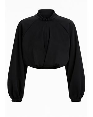 Altra Volta Cropped Sweatshirt With Twist Front - Black