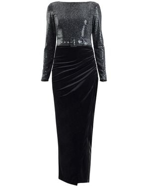 Meem Label Garbo Sequin And Velvet Dress - Black