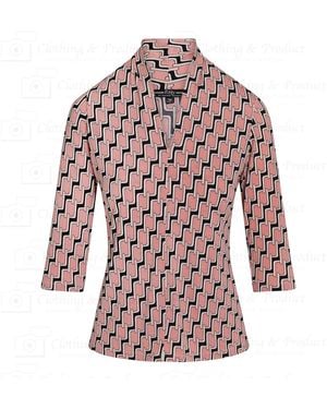 Farinaz Sensual Geometric Top - Red