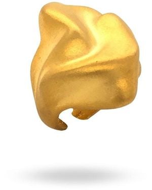 LINYA JEWELLERY Matte Hammered Big Ring - Yellow