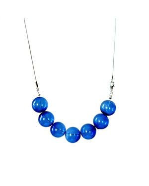 Laura Daili Azure Dream – Hand-Blown Glass Necklace - Blue