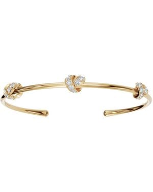Aya Fine Jewelry Rose Fourteen Kt Open Cuff Diamond Bracelet - Metallic