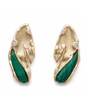 Rare Matters Jewelry Malachite Stud Earrings - Green