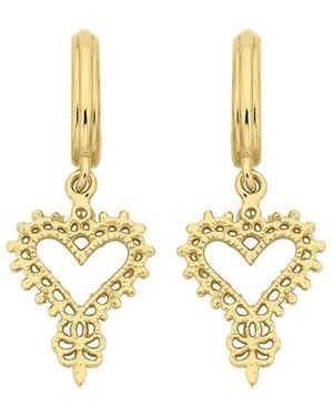 Zoe & Morgan Mini Heart Hoops - Metallic