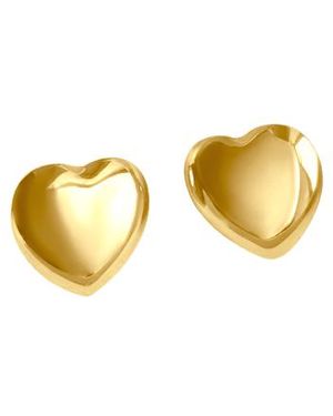 Laura Gray Puffed Heart Earrings - Metallic