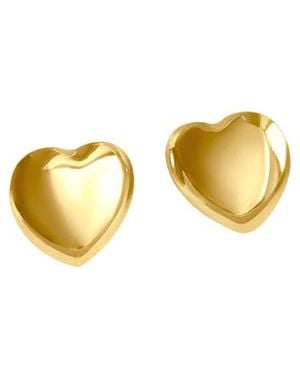 Laura Gray Puffed Heart Earrings - Metallic