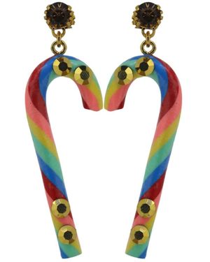 Vickisarge Tutti Frutti Candy Cane Earrings - Metallic
