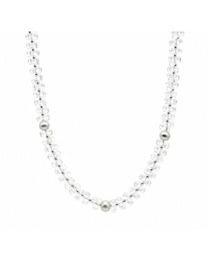 Ormiro Elara Clear Quartz Beaded Necklace - Metallic