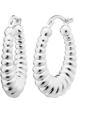 Gold & Honey Scalloped Hoops - Metallic