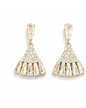 Maison De Gala Radiant Fan Crystal Drop Earrings - Metallic