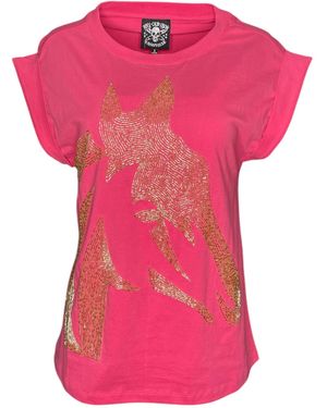 Any Old Iron Beaded Horse Head T-Shirt - Pink