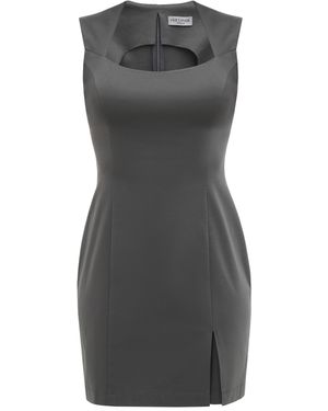 HER CIPHER Essential Mini Dress- Poppyseed - Gray
