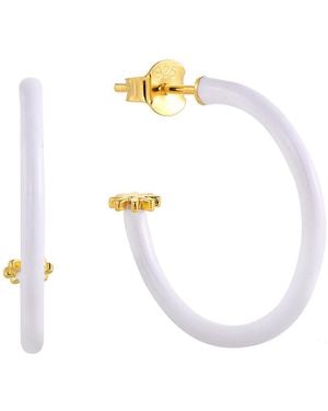 Pinnole Earrings - White