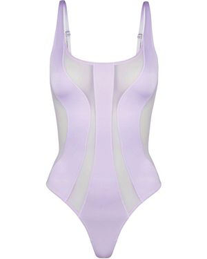 OW Collection Twist Mesh Bodysuit - Purple