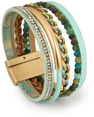 Saachi Coastal Sage Layered Bracelet - Metallic
