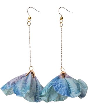 Ziolla Designs Floral Drop Earrings - Blue