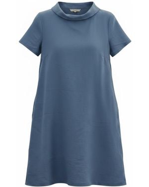 LeMuse Story — Soft Linen Short-Sleeve Dress - Blue
