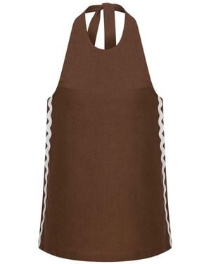 Thisisu Collection Wavy Top - Brown