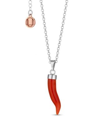 Unaloe Timeless Italian Cornicello Necklace - White