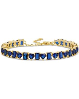 SHYMI Heart And Emerald Shape Tennis Bracelet - Blue