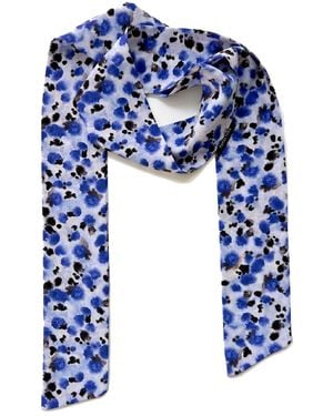 Maraethra Warm Hearted Silk Tie Scarf - Blue