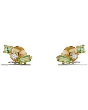 Onia Peridot & Diamond Cluster Tri-Studs - Blue