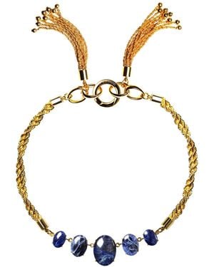 Crystalline Jewellery Tassel Drop Necklace - Metallic