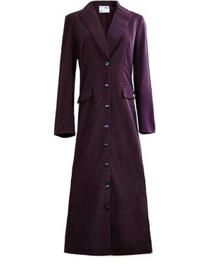 Ats the Label Lila Burgundy Long Outerwear - Purple