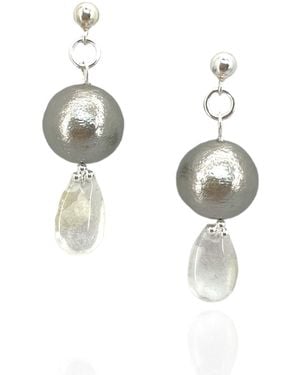 Bio-Trimmings Miyuki Pearl Dangle Earrings - Metallic