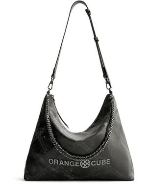 Orange Cube Metropolitan Crossbody Bag - Black