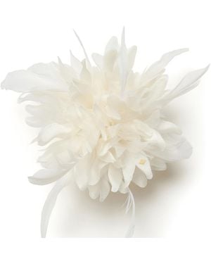 Helena Simon The Dahlia Duster Floral Brooch - White