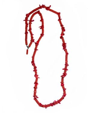 WAIWAI Coral Leather Necklace - Red