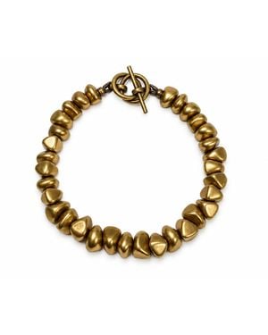 Rachel Nathan Spice: Brass Stones Bracelet - Metallic
