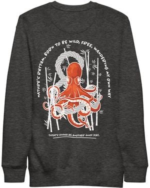 Anchor and Crew Heather Octopus Another Good Day Cotton Blend Sweatshirt - Grey