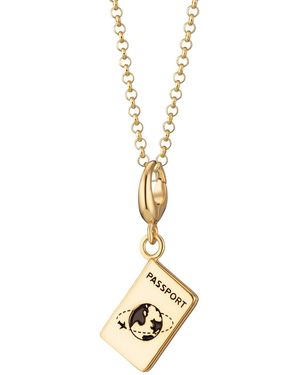 Lily Charmed Plated Passport Charm Necklace - Metallic