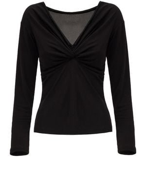 Georgette Noir Veil Top - Black