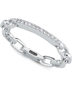 Ecce | Artisan Diamonds 14K Solid Diamond Chain Ring - Metallic
