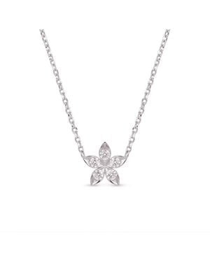 BLOOMTINE | Earth Angel HQ Mini Bloom Moissanite Sterling Flower Necklace - Metallic