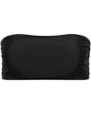 Playaluxe Capri Ruched Bandeau Bikini Top - Black