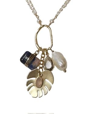 Rare Matters Jewelry Radiance Charm Sodalite Necklace - Metallic